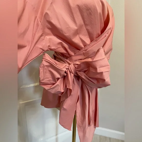 New York & Company Pink Wrap Blouse with 3/4 Sleeves-NWOT - Picture 3 of 9
